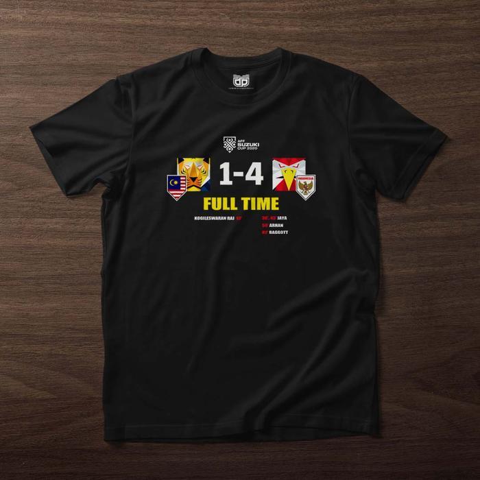 (COD) Kaos Timnas Indonesia VS Malaysia Premium Cotton Combed - Hitam, S