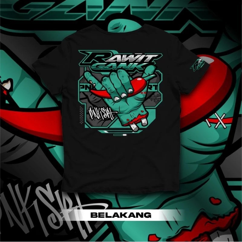 Kaos Distro Rawit Gank Unisex - Baju Cabai Racing - Kaos Cabai Rawit - Kaos Petani Muda