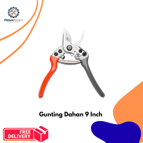 Kapusi Gunting Dahan Elite Gemuk Orange Abu Gagang Karet SK-5 9 inch K-8651