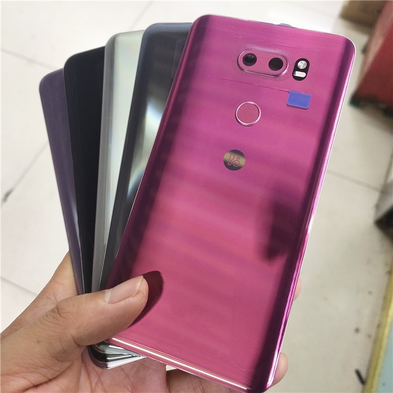 A+++ Glass Battery Cover For LG V30 H930DS VS996 Rear Housing Back Door Case With Camera Frame+Finge