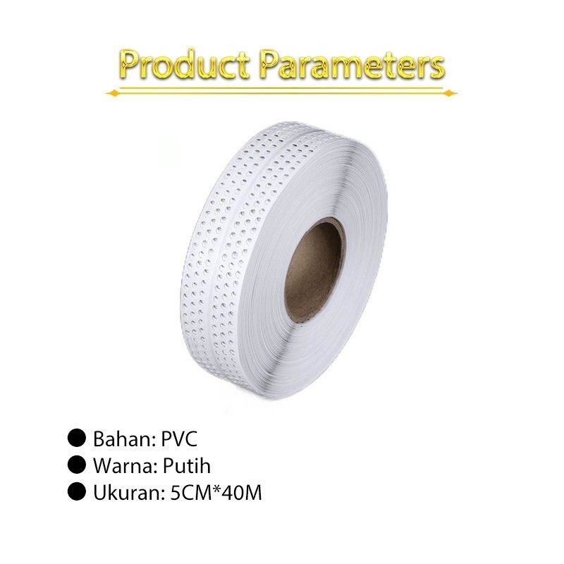Tokofinaaaa 40Mx5Cm Corner Bead Sudutan Luar Sudutan Tembok Pvc Corner Bead Untuk Sudutan Luar Dan