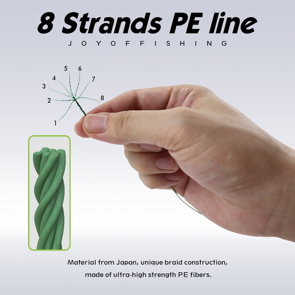 JOF Fishing Line 8 Braided Multifilament Wire Japanese PE 300M 500M1000M Thread Sea Carp 8X Cord Spi