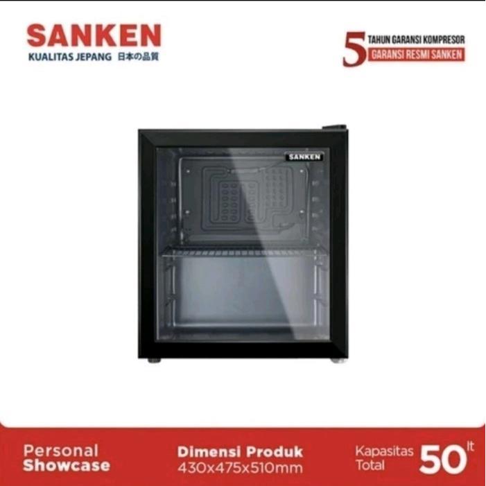 BMJ Kulkas Display Mini Sanken /Showcase SRS-50 Black Kapasitas 50Liter Low Watt