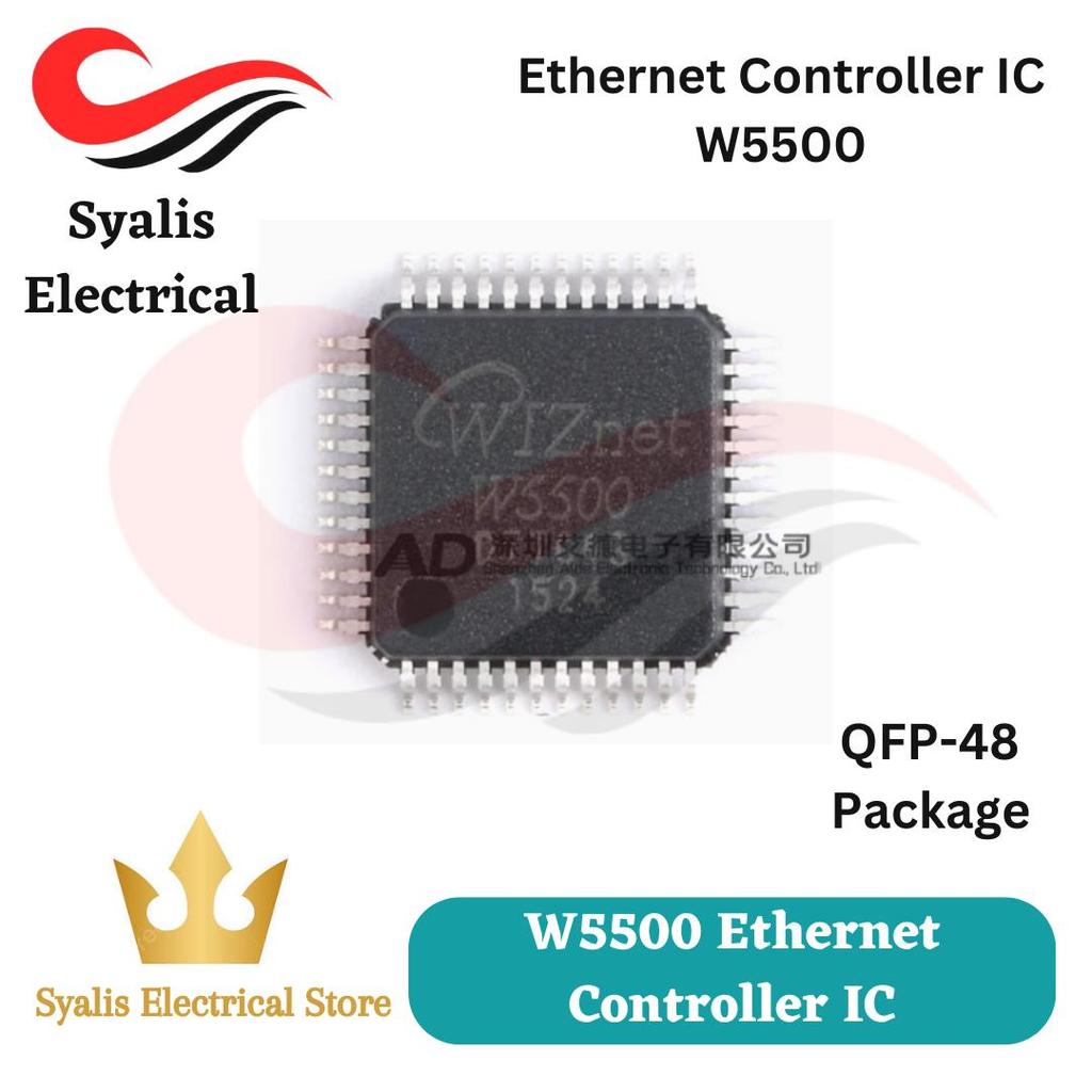 W5500 Ethernet Controller IC QFP-48 [Syalis]