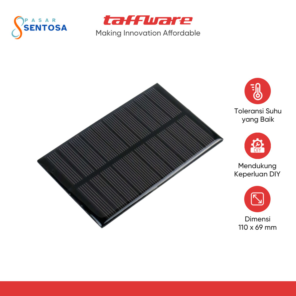 Taffware Solar Panel Mini Polycrystalline DIY Power Bank 5V 1.1W 220mA