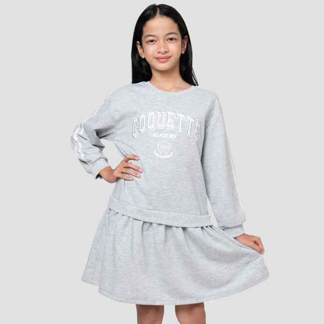 Nevada Stripe Pita Coquette Midi Dress Anak Perempuan 122951325