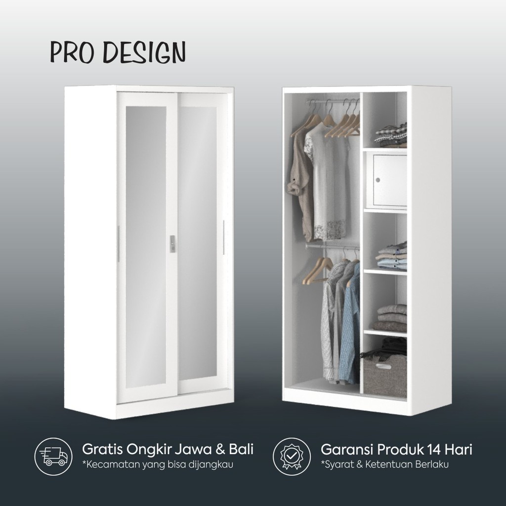 Pro Design Spiegel MWDSL Lemari Pakaian Besi Sliding / Pintu Geser