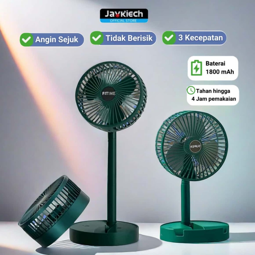 COD Javkiech Kipas Angin Lipat Kipas Angin Vertikal Kipas Angin Lipat yang Dapat Ditarik 180° Kipas 