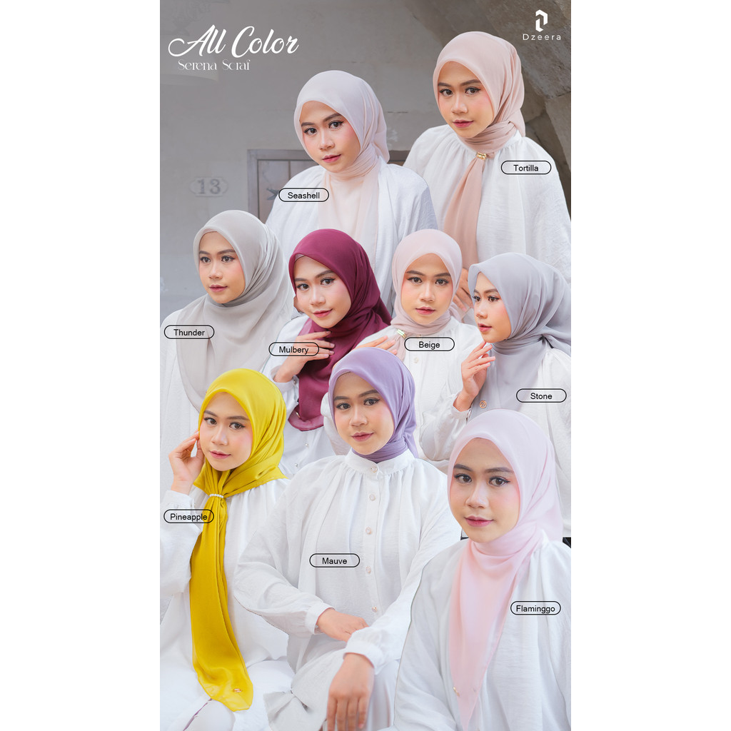 DZEERA - SERENA SCRAF/ hijab polos paris jepang premium