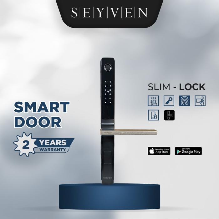 SEYVEN Smart Door Lock Kunci Pintu Digital Slim Door Lock New Aluminium Door Lock Smart Door Digital