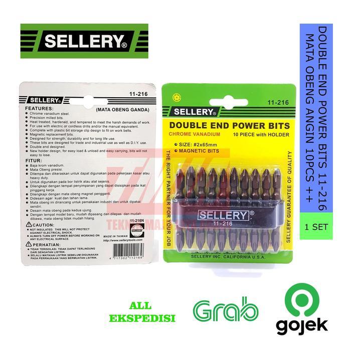 SELLERY Double End Power Bits Mata Obeng Angin Set Isi 10Pcs