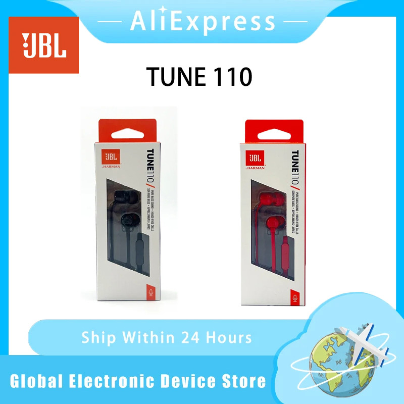 JBL TUNE 110 T110 3.5mm wired in-ear headphones built-in microphone for listening to music MP3 with 