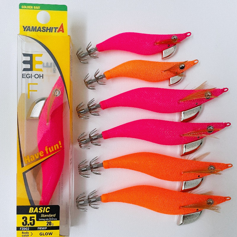 YAMASHITA Have Fun EGI-OH F 2.0 2.5 3.0 3.5 Wooden Shrimp EGI JIG Squid Lure Octopus Hook Bait Luya