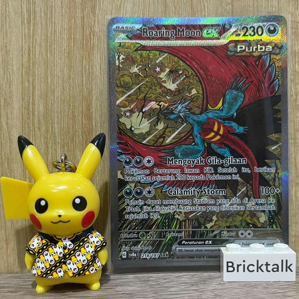 Roaring Moon ex sv8a SAR 218/187 Scarlet & Violet Terastal Festival Kartu Pokemon TCG Original