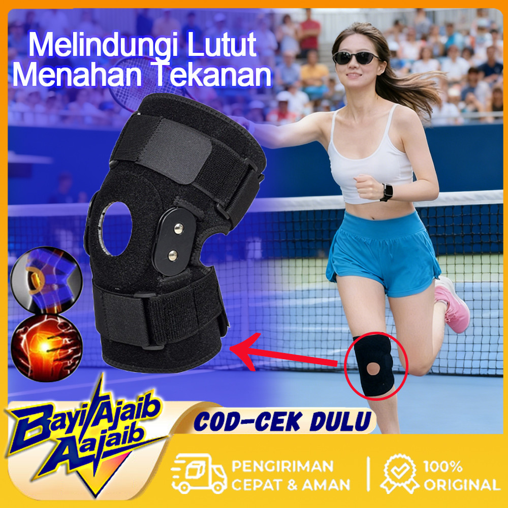 Deker Lutut Alumunium Plate Strap Knee Support Lutut Knee Pad Deker Penyangga Strap Pad Brace Fitnes