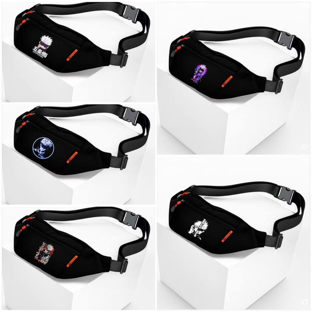 Tas Pinggang Anak Laki Laki Motif Keren gojo satoru,batman, spiderman free ganci