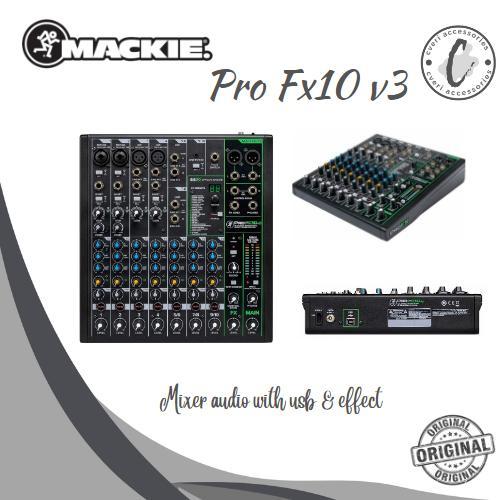 MACKIE ProFX10 V3 10-Channel Mixer Audio USB & Efek Pro FX 10 FX10