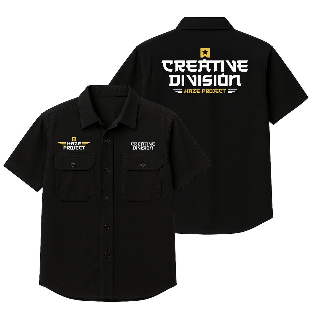 HAZE Workshirt Open Collar Regular Fit Black - Creative Division