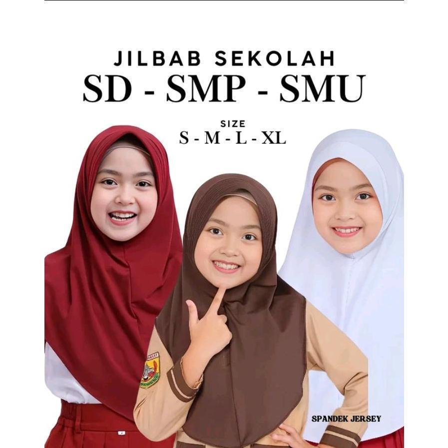 Hijab Sekolah Anak TK SD SMP // Jilbab Instan Anak Jersey Premium // Kerudung Anak Sakinah Pinguin J