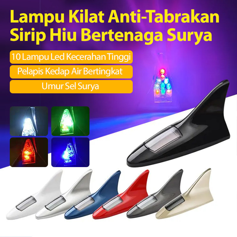 [Solar Charging/Remote Control/Lampu Darurat] Sirip Hiu Mobil Lampu LED Anti Tabrak Belakang Dengan 