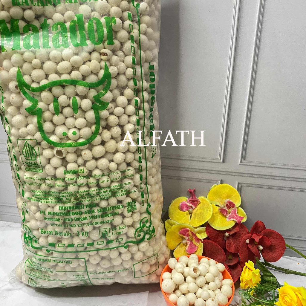 (Ball/Slop) Kacang Atom Matador/ Kacang Sukro / Kacang Atom Putih / Kacang Goreng Gurih Renyah/ Mata