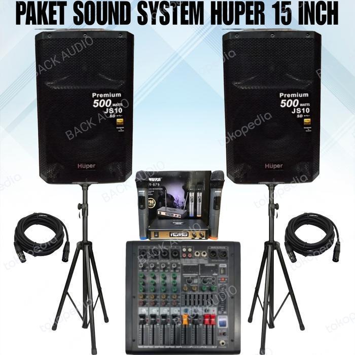 PAKET SOUND KARAOKE HUPER 15 INCH JS 10 SOUND KARAOKE 4CHANNEL KOMPLIT