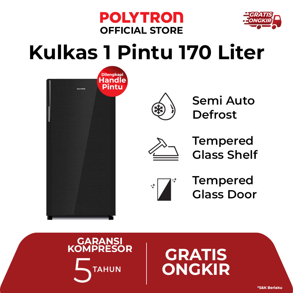 POLYTRON Kulkas 1 Pintu Belleza 170 liter PRA 17DMY