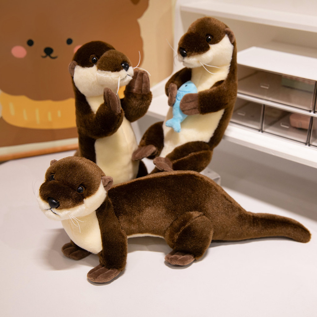 20-35CM Kawaii Cartoon Simulation Software Otter Stuffed Animal Plush Toy Cute Otter Doll Fashion Ha