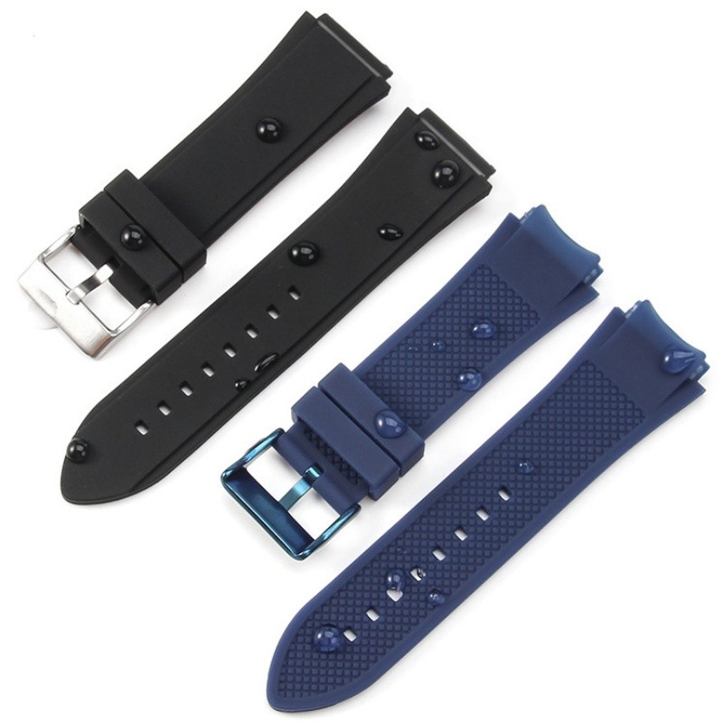 For GUESS U0247G3 W1058G2 W0040G3 Decated interface watchband BLUE Silicone watch strap 22mm Stainle
