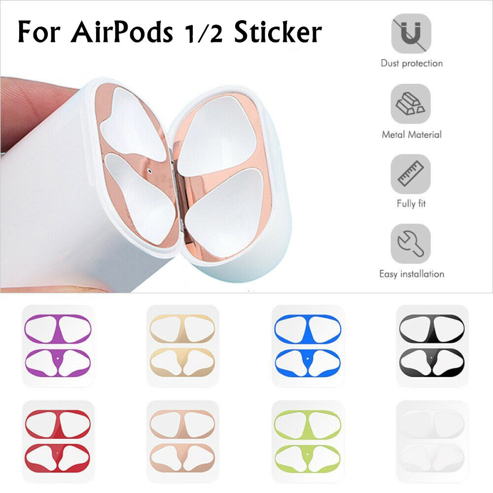 Dust Guard For AirPods 2 Case Box Sticker ide Protector Earphone Film For AirPods 2 Air Pods 1 Cover
