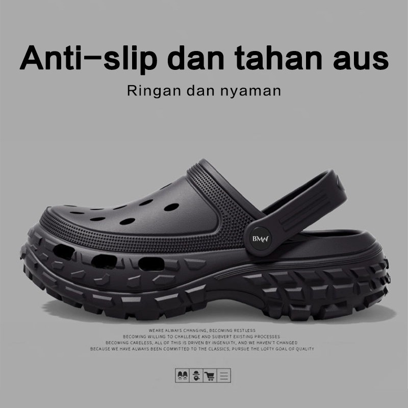 Sandal Karet Lembut Pria, Sandal 2026, Sepatu Lubang Murah, Outdoor Anti-Slip Sandal Pria