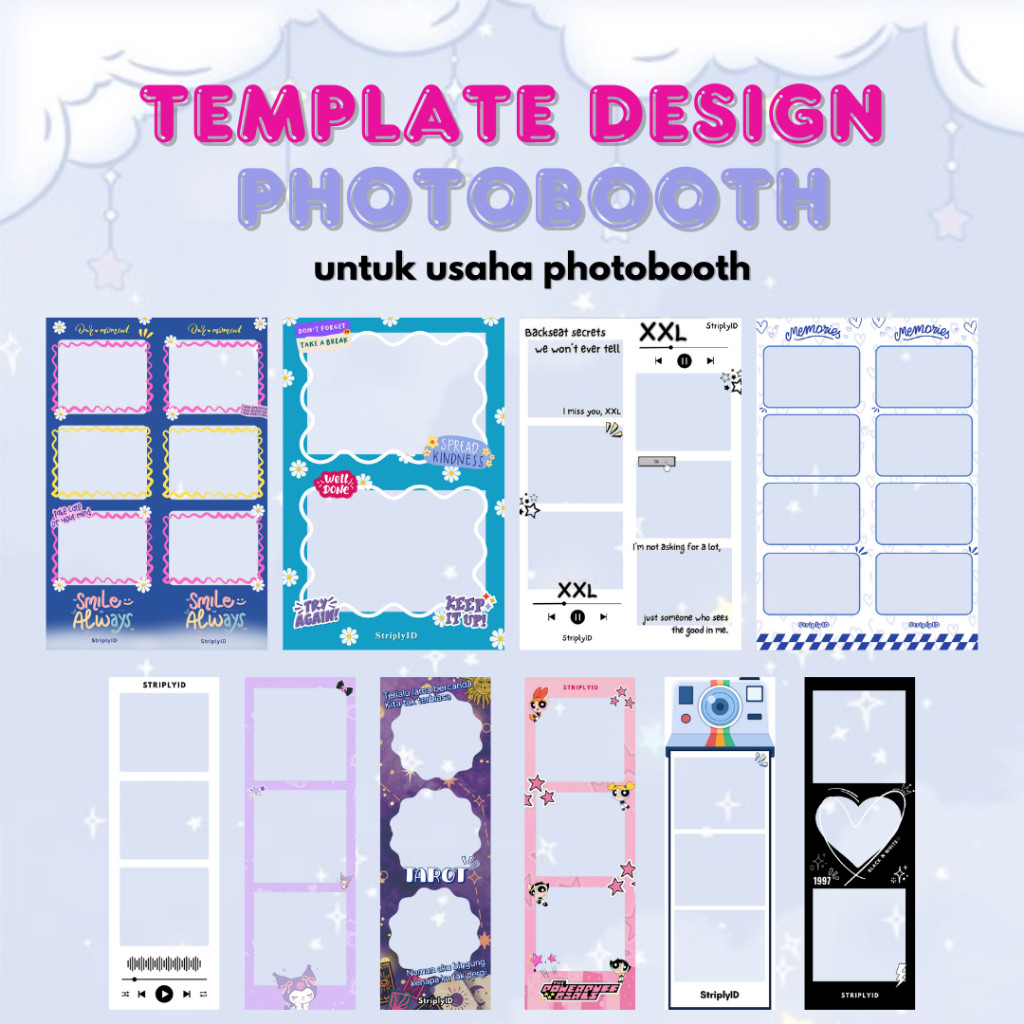 PAKET TEMPLATE PHOTOBOOTH/PHOTOSTRIP UNTUK USAHA PHOTOBOOTH (BISA CUSTOM)