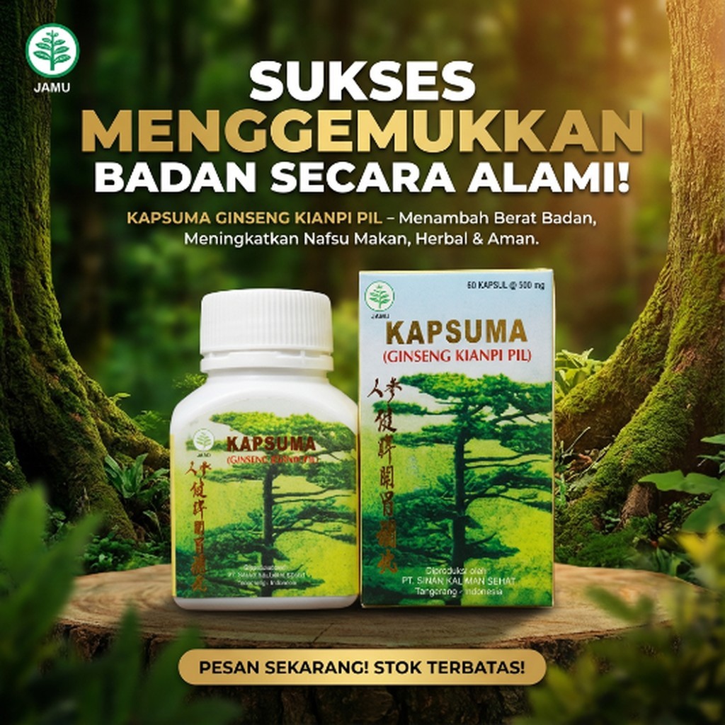 TOKO HERBAL BAI FU READYYY Kapsuma Kian Pi BPOM Isi 60 Kapsul - Obat Cina Penggemuk Badan Dewasa