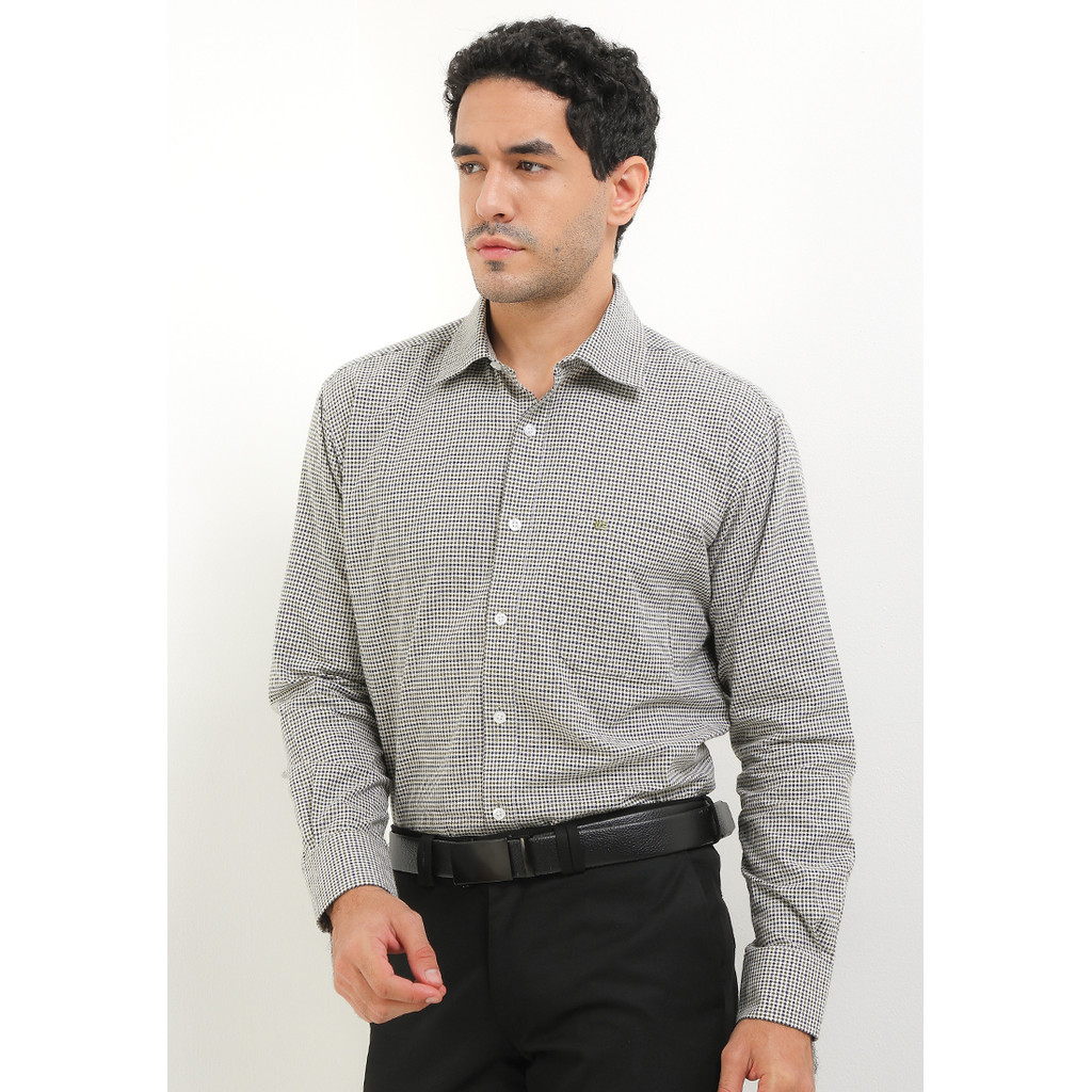 Kemeja Lengan Panjang Guy Laroche Check Norwen - Green Smart Casual