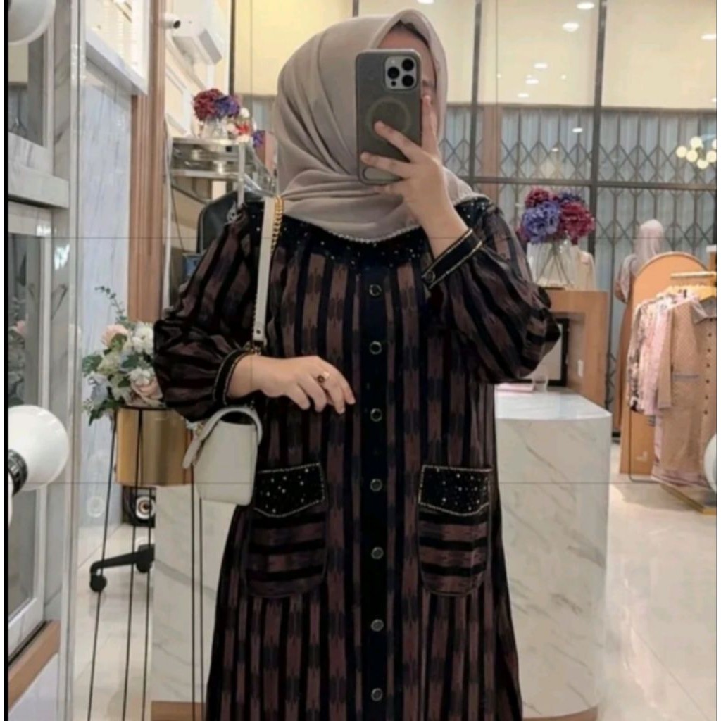 Khaira abaya by enmi butik original/hikmat kw/gamis original/abaya kekinian/gamis lebaran 2026