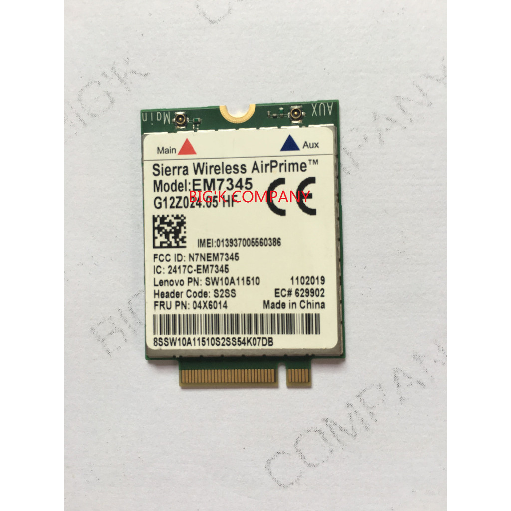 Brand New Thinkpad T440 T540P W540 X240 X250 X1 Carbon Gobi5000 EM7345 NGFF M2 WWAN card 04X6014 LTE