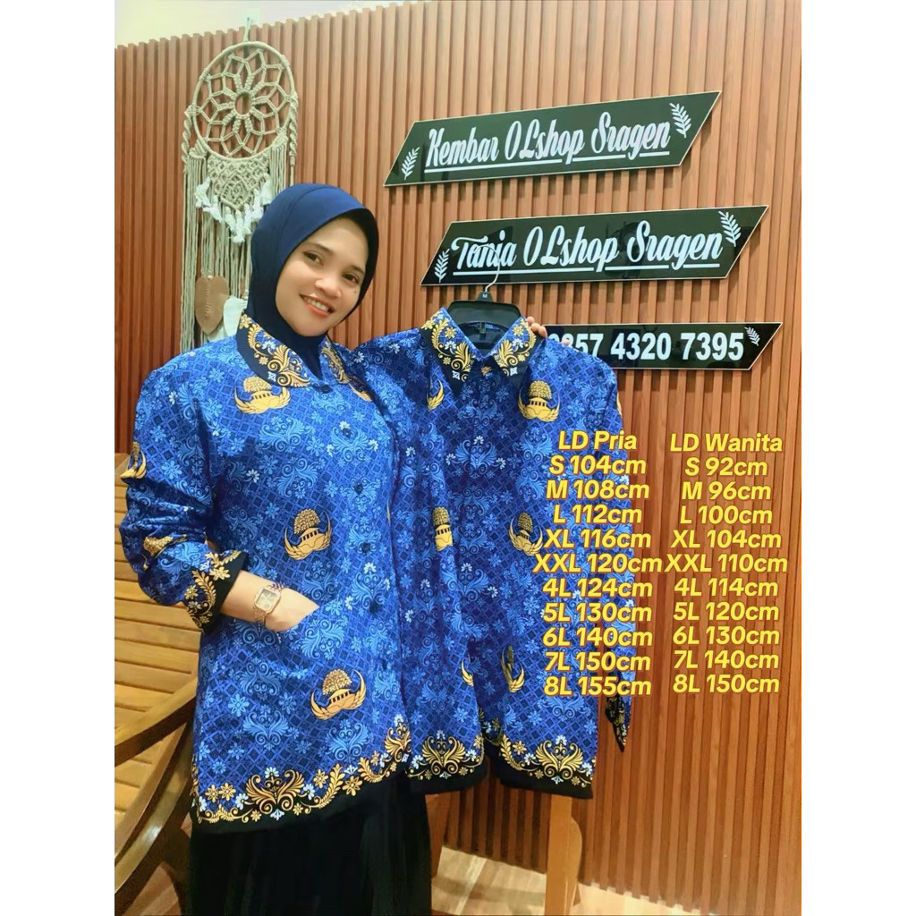 SERAGAM KORPRI TERBARU 2022 PRIA WANITA KERAH HITAM STANDAR PEMERINTAH FURING/NON FURING SIZE S,M,L,