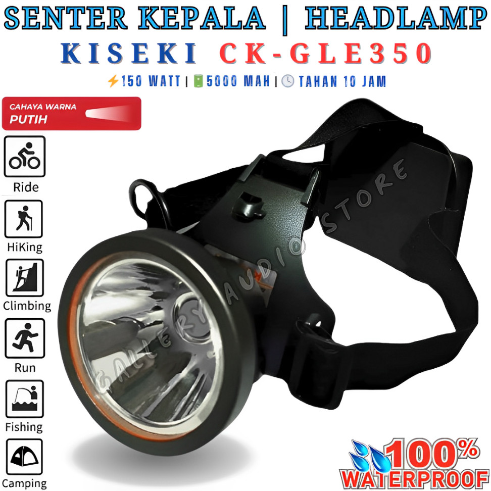 promo toko Senter Kepala Selam KISEKI CK-GLE350 150 Watt | Senter Kepala Jumbo Light 5 Meter Dalam A