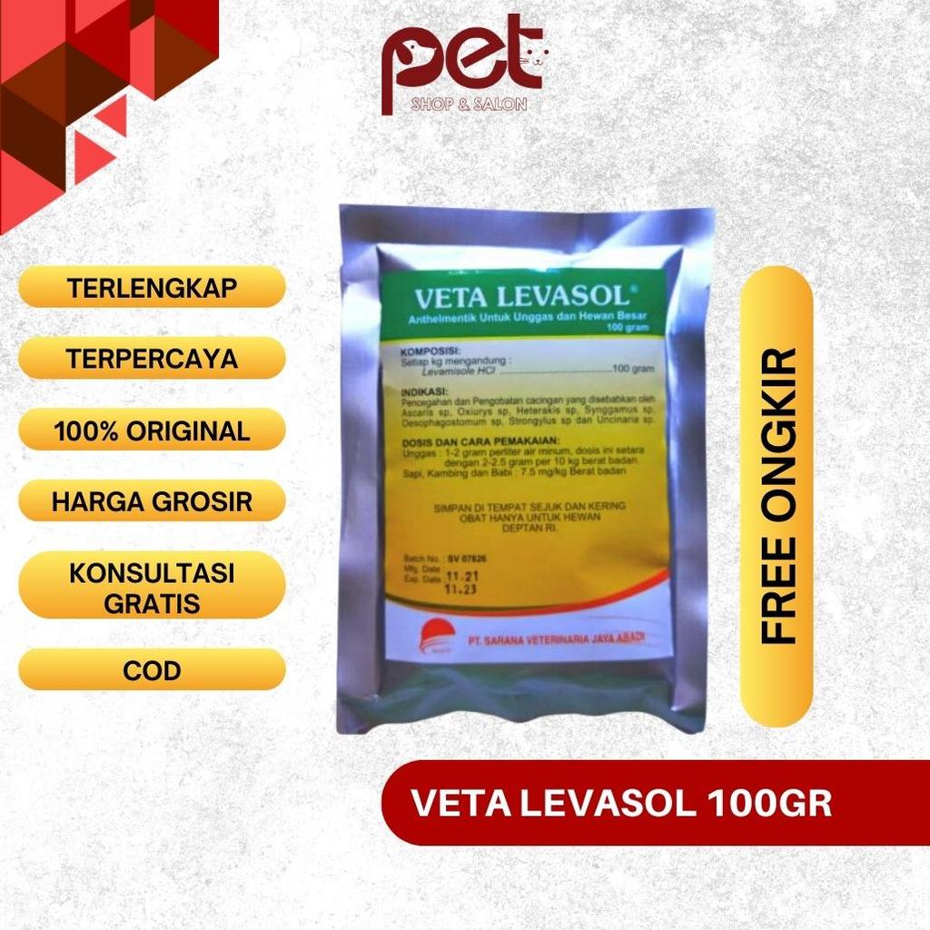 Veta Levasol 100 gr - Obat Cacing Ayam - Obat Cacing Ternak - Obat Cacing Ayam Kampung - Obat Cacing