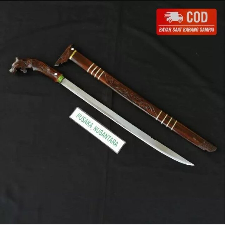 NND TERLARIS - GOLOK KAYU MOTIF MACAN PANJANG BAHAN DARI BAJA ( BAYAR DITEMPAT )