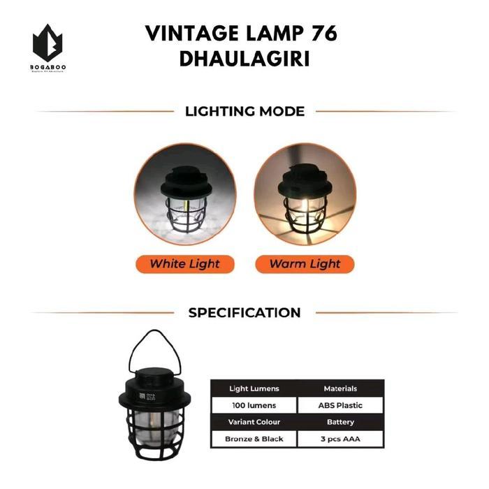 Lampu Lentera Gantung Anti Air - Lampu Tenda Camping Outdoor - Hitam