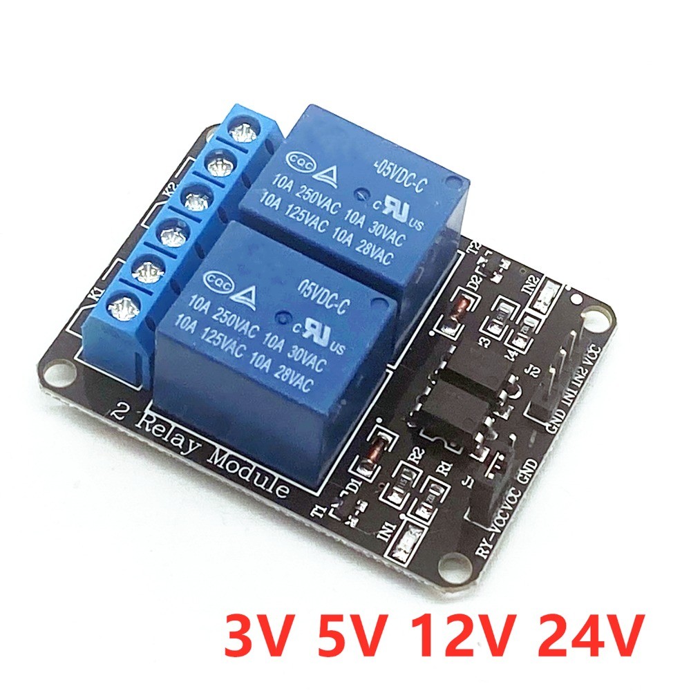 3V 5V 12V 24V 2 annel Relay Module High and low Level Trigger Optocoupler Isolation Relay Module