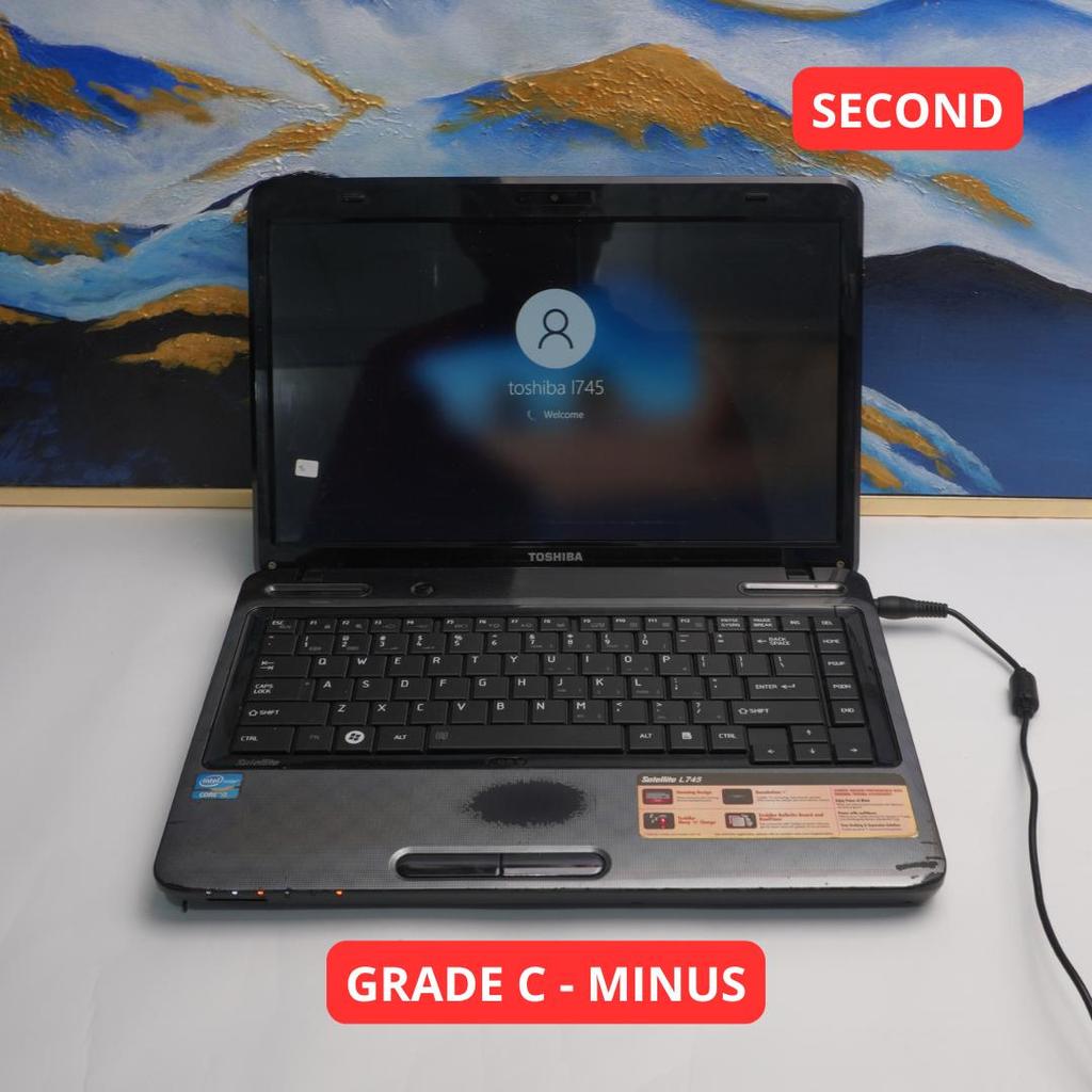 TOSHIBA SATELLITE L745 I5 2410M 6 GB (14") GRADE C - MINUS LAPTOP SECOND ORIGINAL SINAR MUTIARA CELL