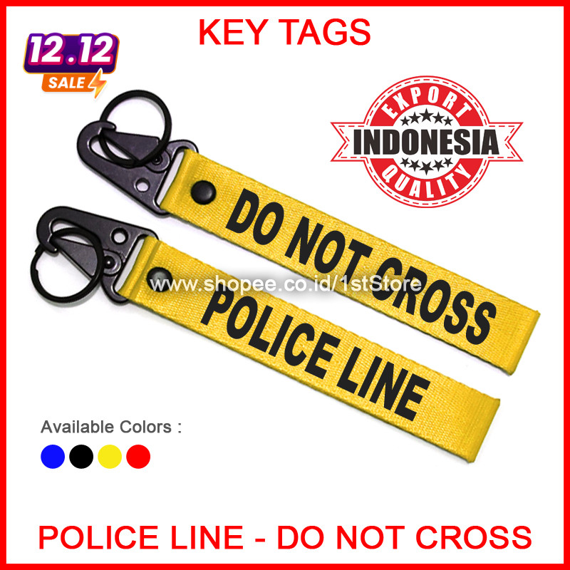 GANTUNGAN KUNCI POLICE LINE PREMIUM KEYCHAIN SEPEDA MOTOR MOBIL TAS KEY CHAIN BAG TAG TALI STRAP KEY