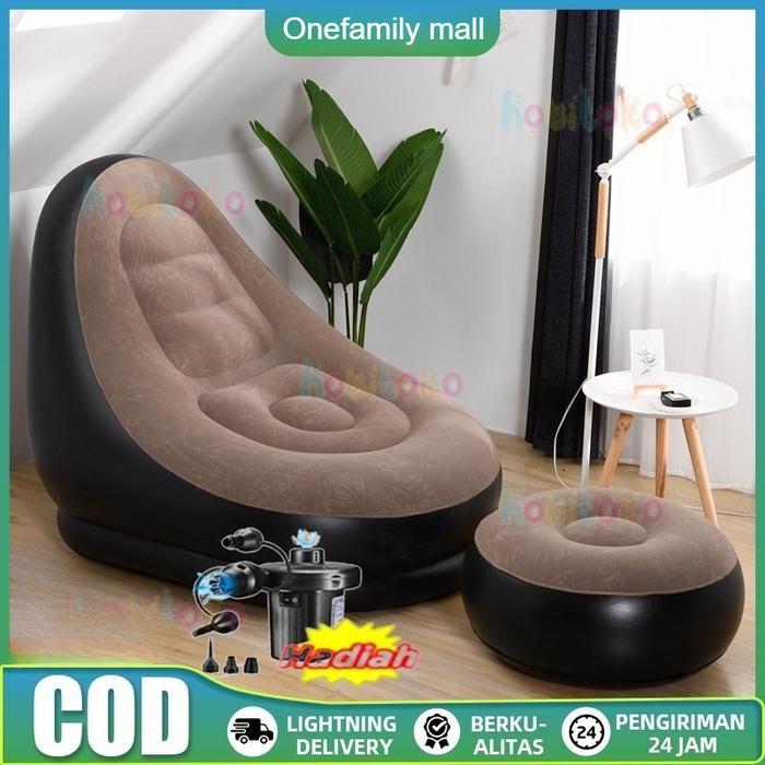 Sofa Santai/Kursi Santai dengan Bangku Kaki Kursi Malas Sofa Udara Kamar Tidur Dalam Ruangan Ruang T