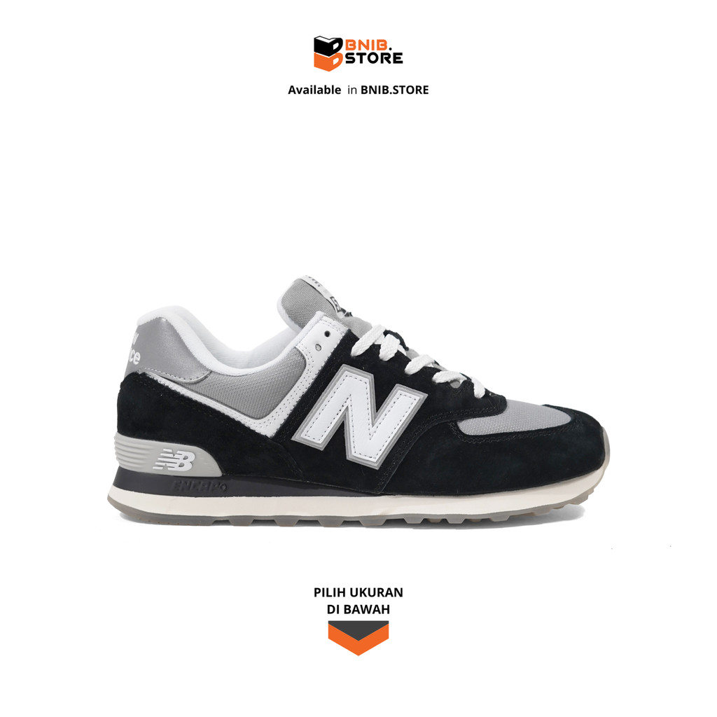 Best Seller Sneakers Pria NB 574 Black White Grey Original