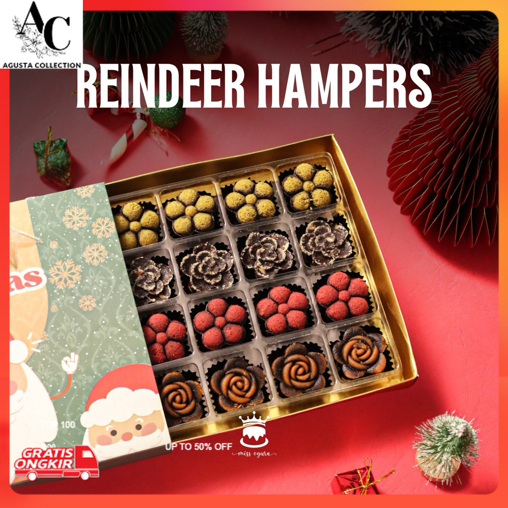 Hampers Natal / Reindeer Hampers Christmas Natal Chocolate Cake 4 Varian by Miss Ogura