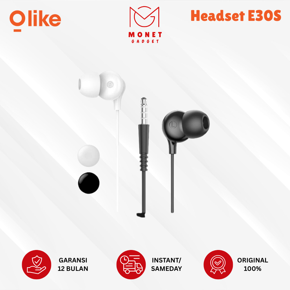 Olike E30S Earphone Wired 3.5mm, Bass Max, Dilengkapi Mikrofon untuk Smartphone Android & iPhone