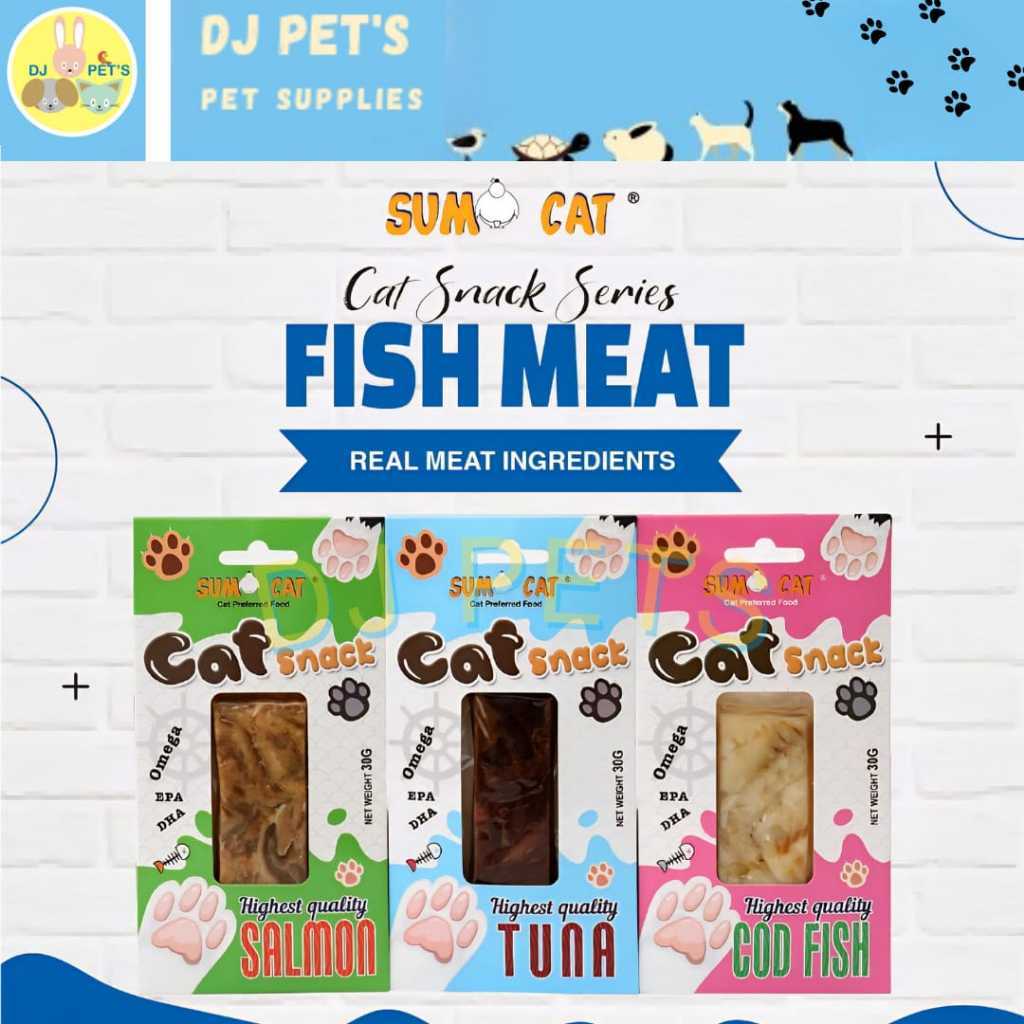 Sumo Cat Snack Real Meat Salmon, Tuna, Cod Fish 30g Makanan Cemilan Kucing terbuat dari daging asli