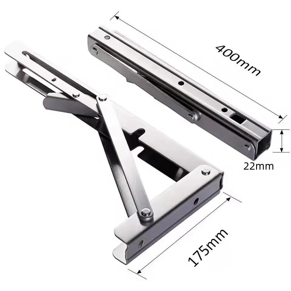 2Pcs Triangle Folding Angle Shelf Bracket Heavy Duty Stainless Steel Collapsible Shelf Bracket for T